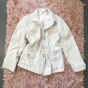 Chicos white vegan leather statement jacket